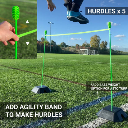 Agility Poles (set of 10) - QUICKPLAY - coaching instructions speed training