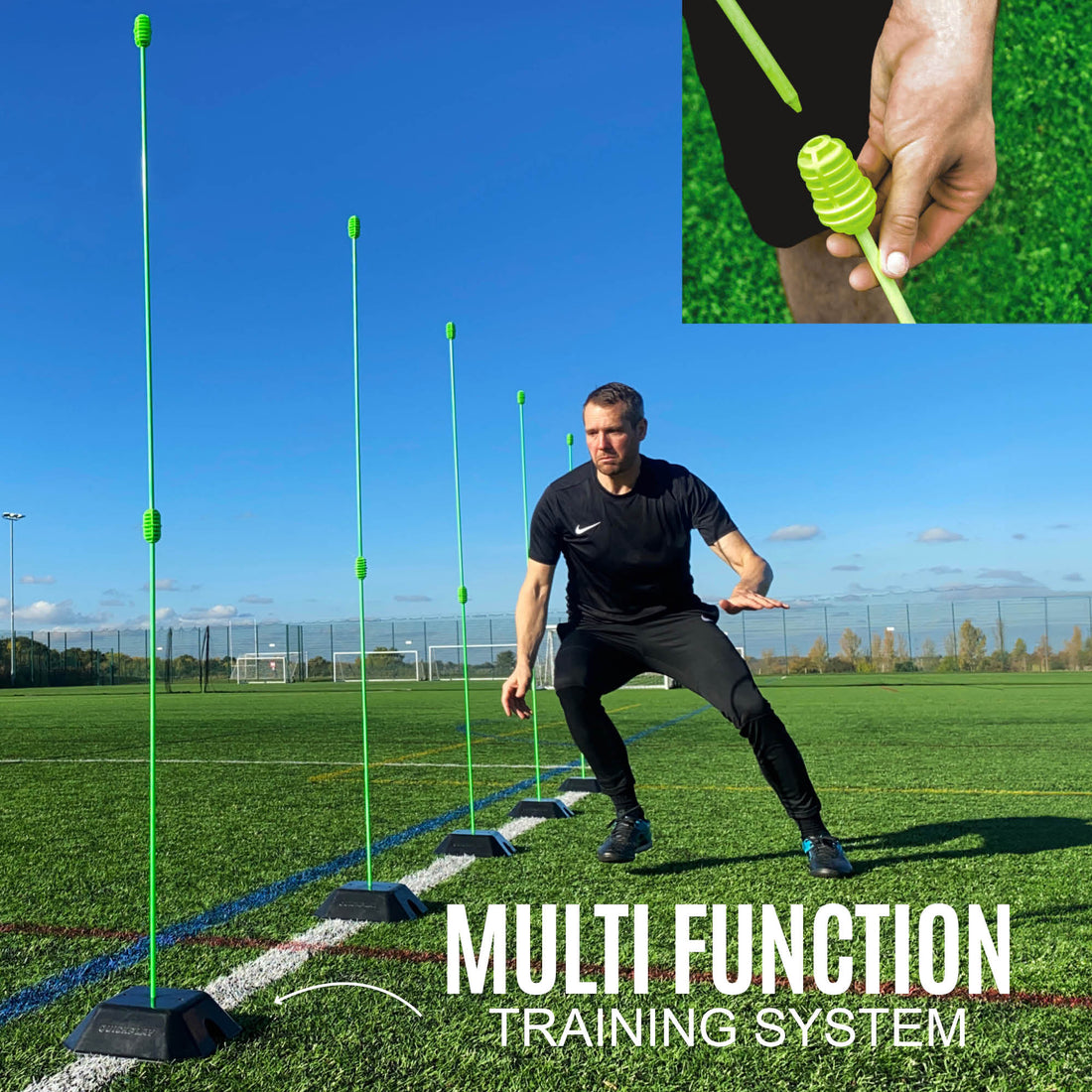 Agility Poles (set of 10) - QUICKPLAY - coaching instructions speed training