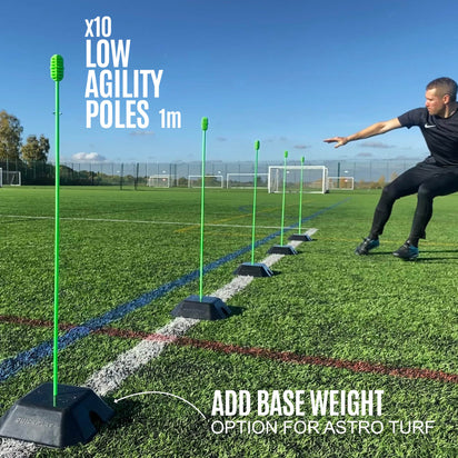 Agility Poles (set of 10) - QUICKPLAY - coaching instructions speed training