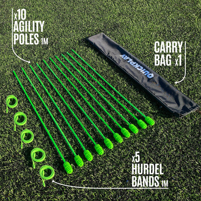 Agility Poles (set of 10) - QUICKPLAY - coaching instructions speed training