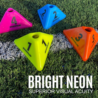 Cognitive Cones (set of 16) - QUICKPLAY - agility coaching football instructions marker Soccer Coach Soccer Training speed training