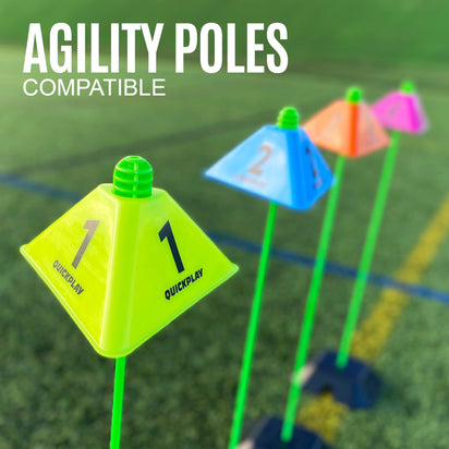 Cognitive Cones (set of 16) - QUICKPLAY - agility coaching football instructions marker Soccer Coach Soccer Training speed training