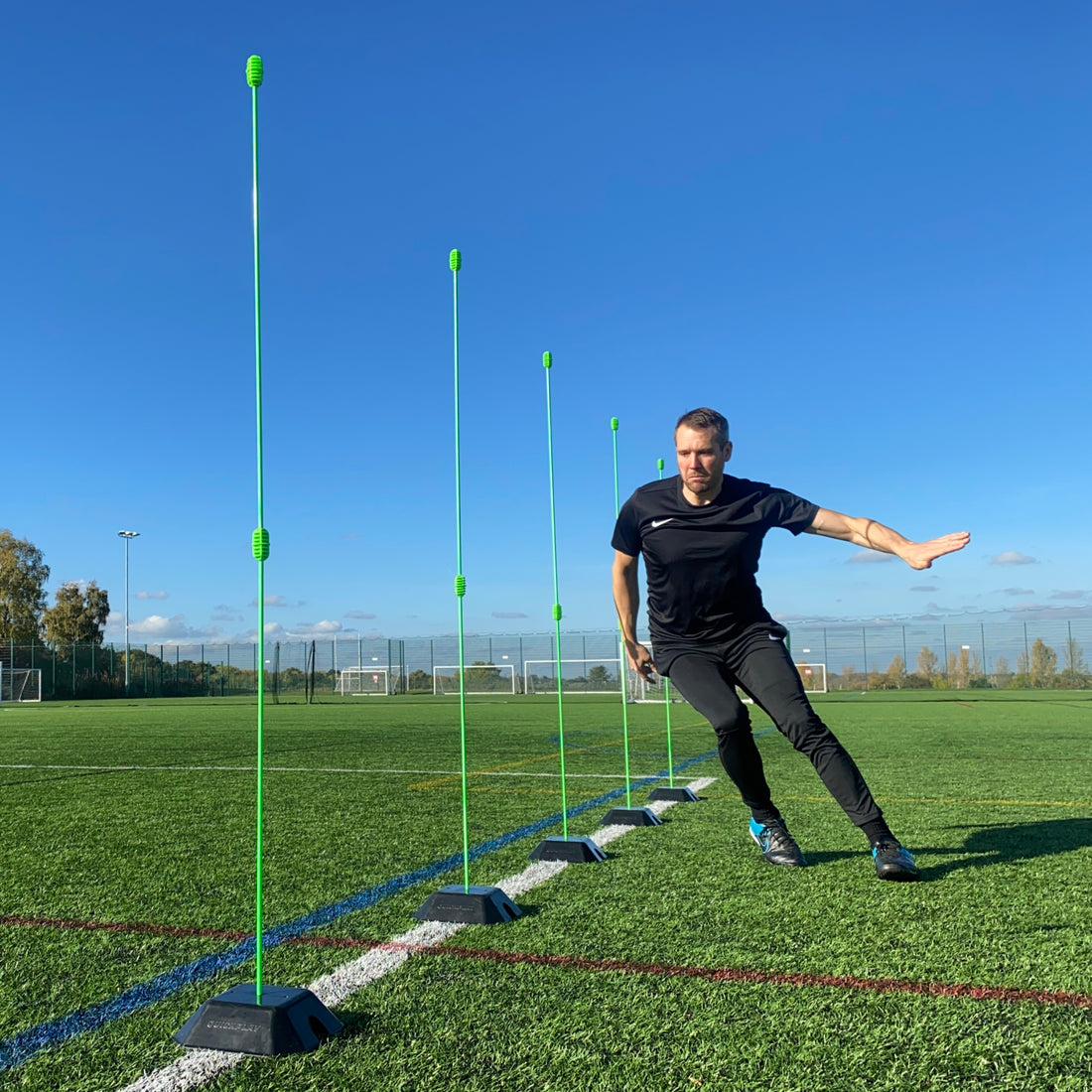 Agility Poles (set of 10) - QUICKPLAY - coaching instructions speed training