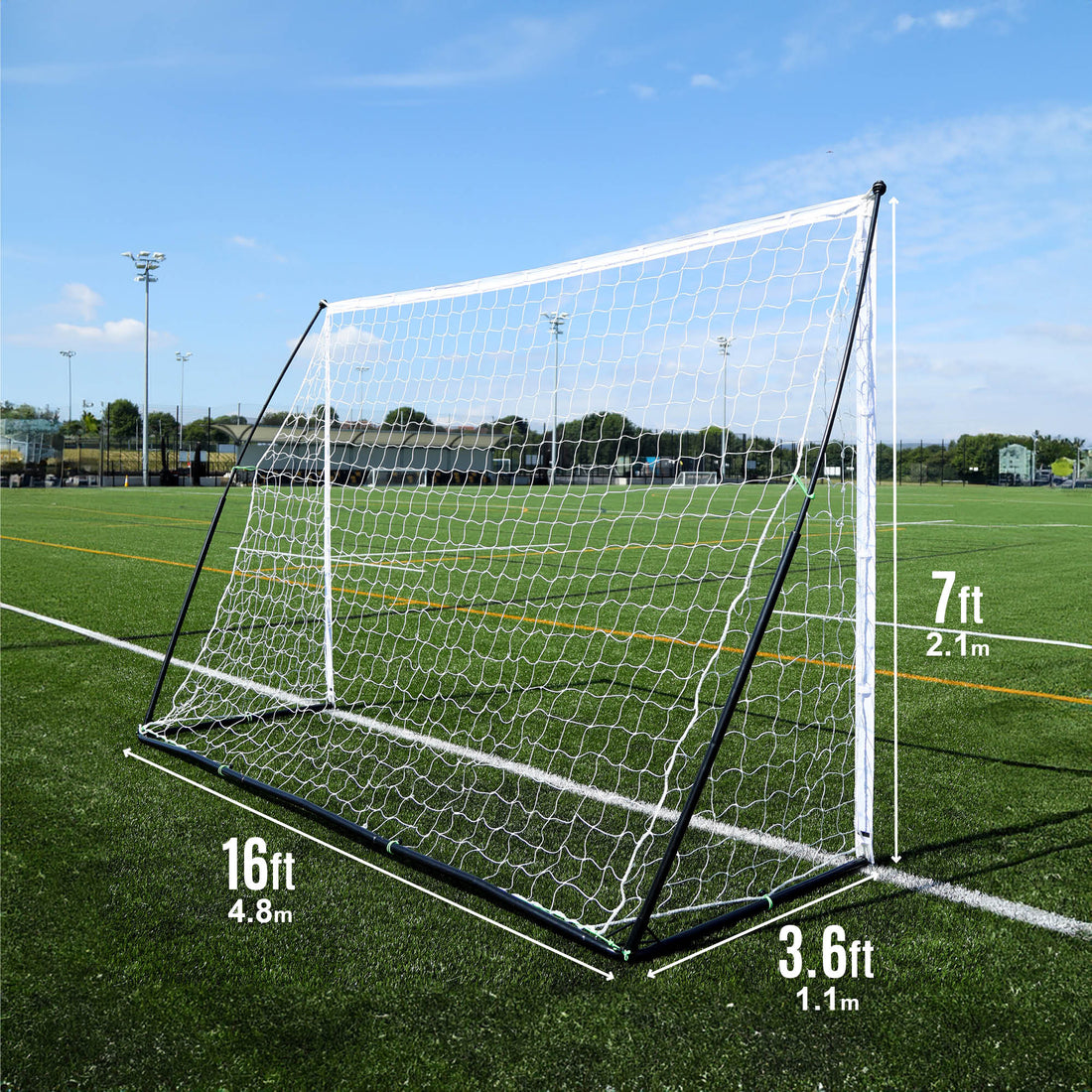 KICKSTER Elite Portable Football Goal 16x7' - QUICKPLAY - 16x7 3.6 5x2 7 a side 9 a side adult astro football football goal instructions kickster Kickster Elite large portable Senior (16yrs+) SUMMER Teens (13yrs+)