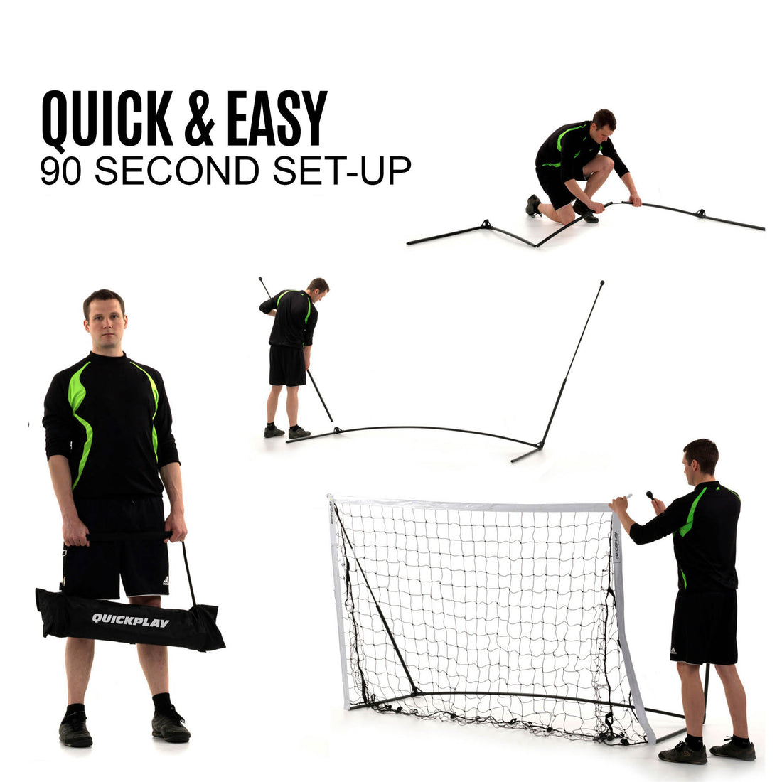 KICKSTER Elite Portable Football Goal 6x4' - QUICKPLAY - 5 a side 6 x 4 7 a side adult astro bestsellers football football goal garden home instructions Juniors (7-13yrs) kickster Kickster Elite large portable SUMMER Teens (13yrs+)