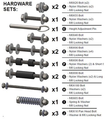 SPARE PART - Baller Mini Hoop System Hardware Set - QUICKPLAY -