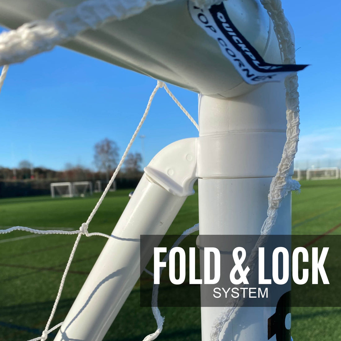 Q-FOLD Folding Football Goal 8x5' - QUICKPLAY - 8 x 5 astro folding football football goal garden gift has-spares instructions Juniors (7-13yrs) kids plastic Q-Fold Teens (13yrs+)