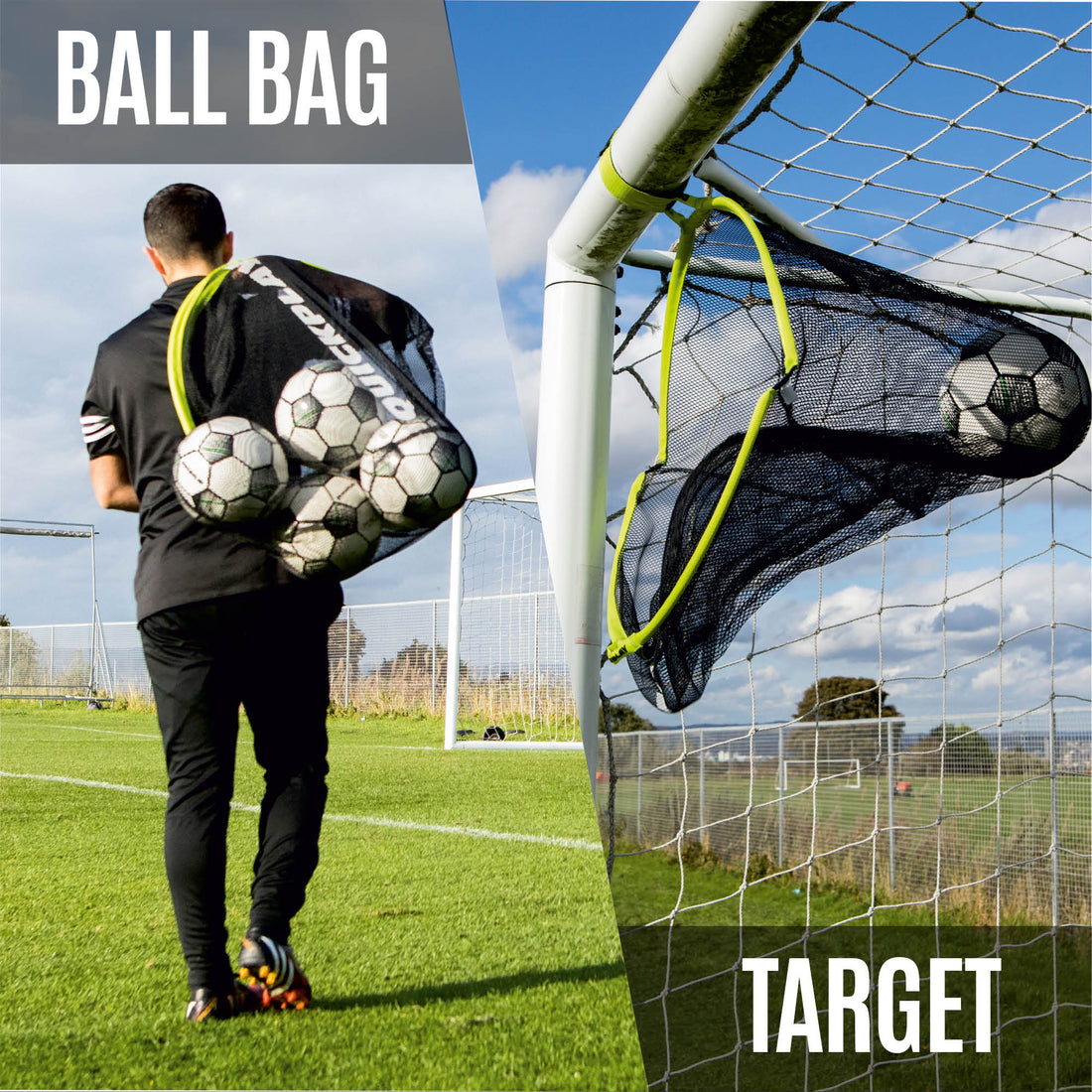 TARGET SAX 2 in 1 Top Bins Goal Target & Football Bag - QUICKPLAY - coaching deal gift skills SUMMER target nets targets training training aid