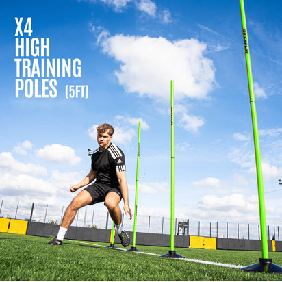 2ft/5ft Training Poles (25mm) for Grass or Astro (Set of 4) - QUICKPLAY UK -