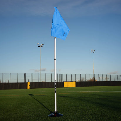 Foldable Corner Flag & Poles (Set of 4) (Colour & Base Options Available) Blue Rubber Base - QUICKPLAY UK -