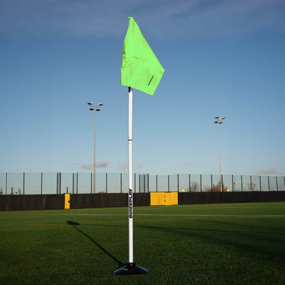 Foldable Corner Flag & Poles (Set of 4) (Colour & Base Options Available) Green Rubber Base - QUICKPLAY UK -