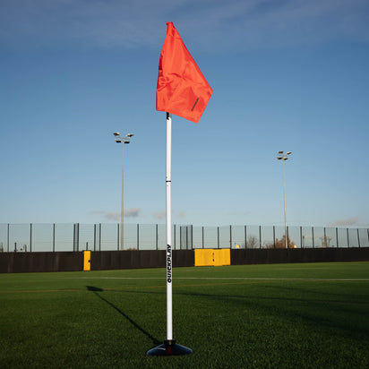 Foldable Corner Flag & Poles (Set of 4) (Colour & Base Options Available) Red Rubber Base - QUICKPLAY UK -